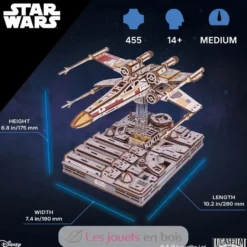 X-Wing de Luke Skywalker - Puzzle 3D mécanique en bois - Ugears