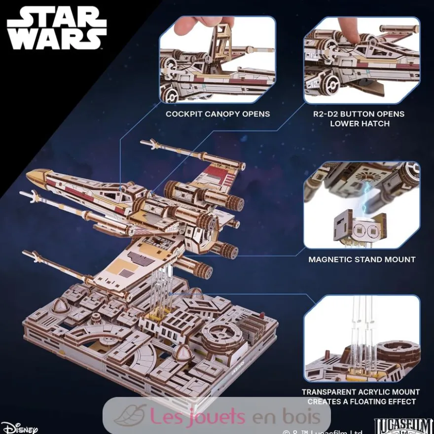 X-Wing de Luke Skywalker - Puzzle 3D mécanique en bois - Ugears