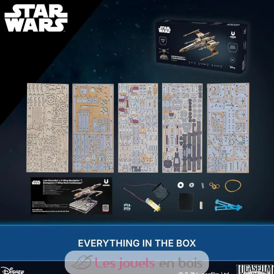 X-Wing de Luke Skywalker - Puzzle 3D mécanique en bois - Ugears
