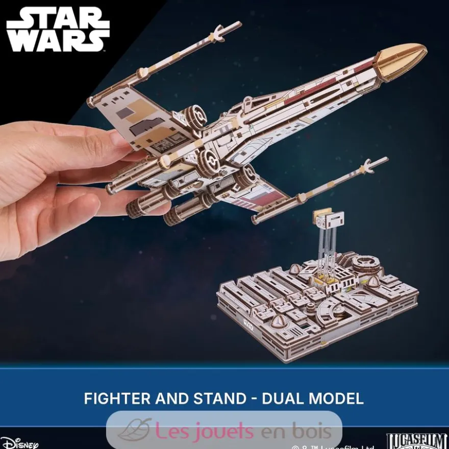 X-Wing de Luke Skywalker - Puzzle 3D mécanique en bois - Ugears